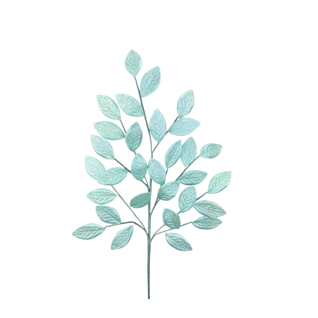 30" Mint Green Glossy Leaves Spray – Artificial Greenery Stem for Arrangements & Wreaths-86296MINT